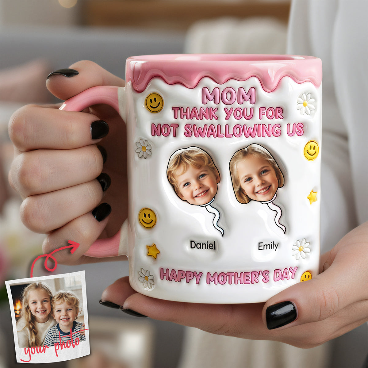 “Mom, Thank You for Not Swallowing Us” - Unique Personalized Coffee Mug for Mothers Coffee Mug PopCulturePrints