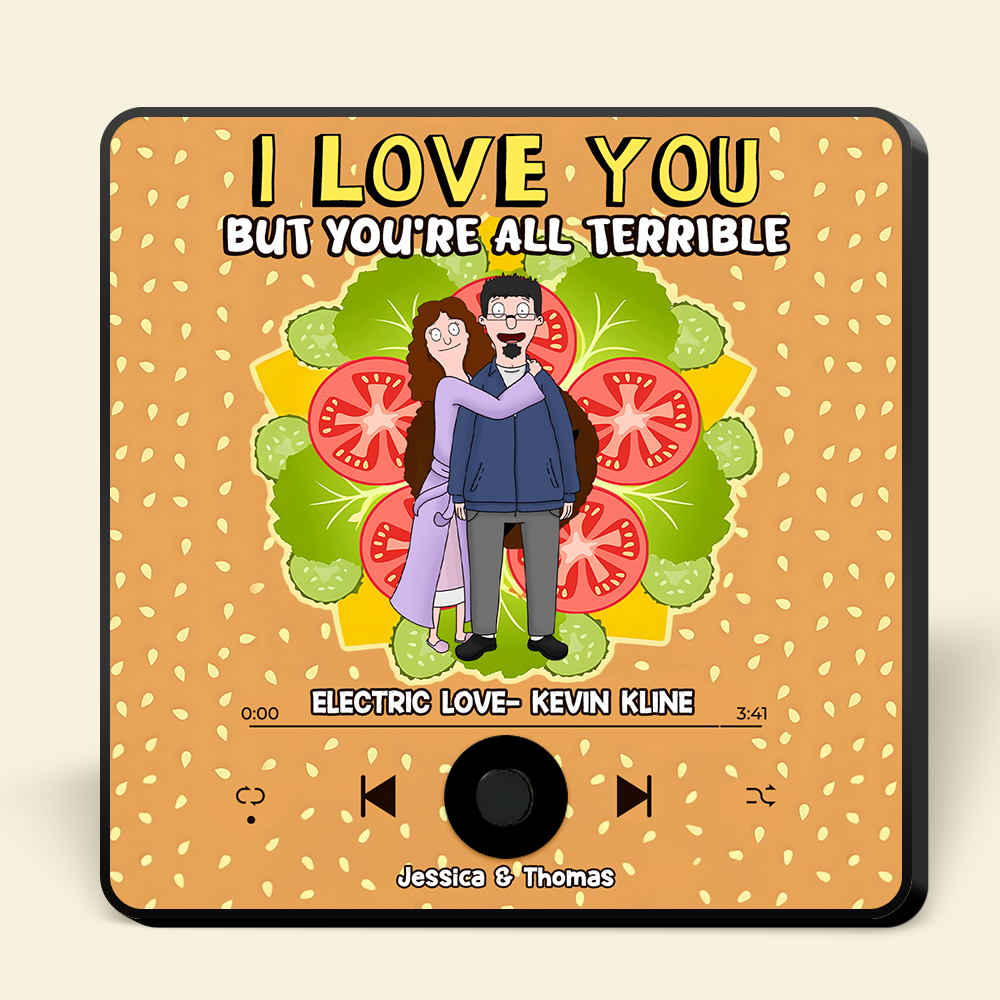 Personalized Cartoon Lover Fridge Magnet - Electric Love Theme Fridge Magnet PopCulturePrints