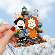 Load image into Gallery viewer, Personalized Couple Suncatcher Ornament - Unique Valentine’s Day Gifts for Pop Culture Lovers Ornament PopCulturePrints
