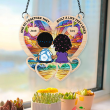 Load image into Gallery viewer, Personalized Couple Suncatcher Ornament - Heartwarming Design Suncatcher PopCulturePrints
