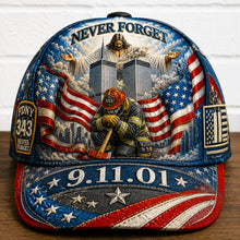 Load image into Gallery viewer, Never Forget: God Blessed Our Fallen Firefighters Memorial Classic Cap - Personalized Gift for Firefighters, Heroes, and Loved Ones
