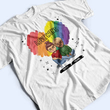 Load image into Gallery viewer, Love Is Love - Personalized T-Shirt for Celebrating Love T-shirt PopCulturePrints
