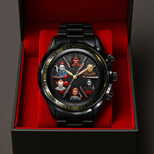 Load image into Gallery viewer, “Time to Scare!” – Horror Men's Watch – Personalized Gift for Horror Movie Fans Men's Watch PopCulturePrints
