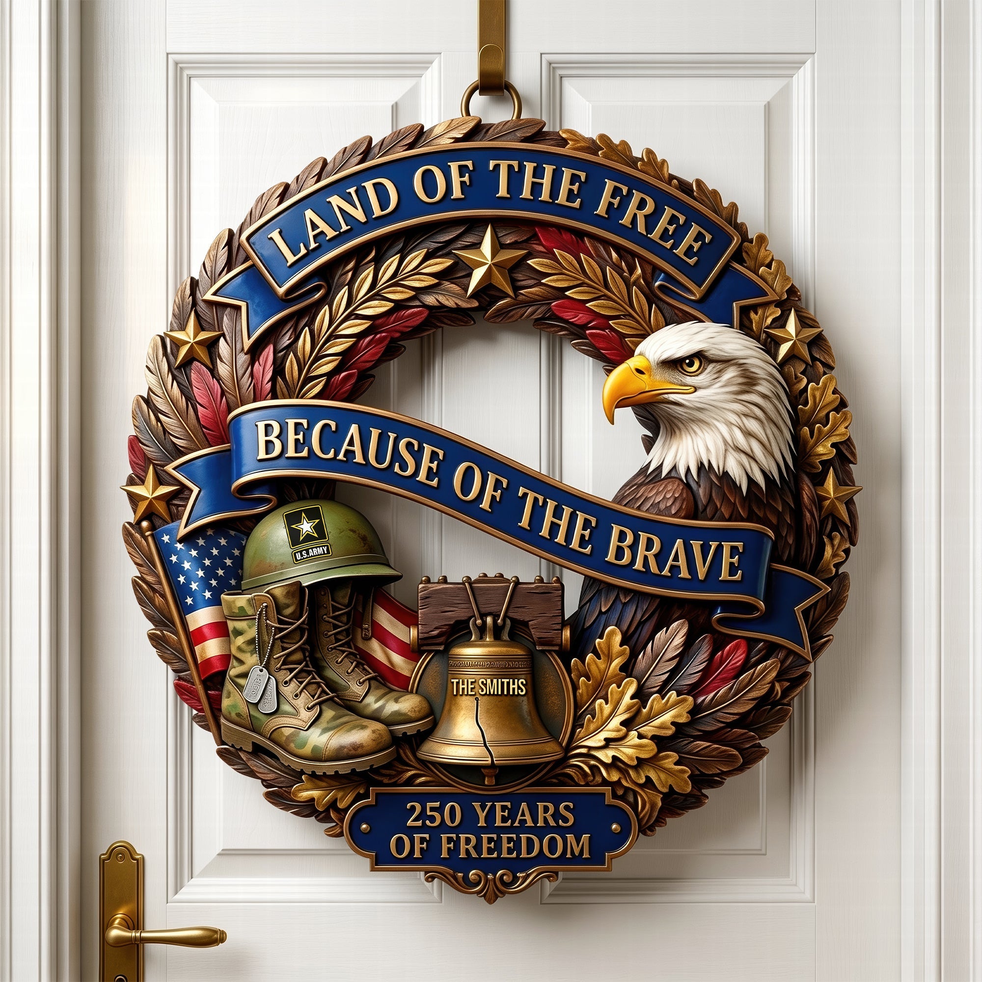 Land Of The Free - A Tribute to America's 250th Anniversary - Custom Acrylic Sign for Veterans