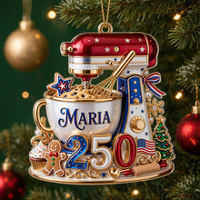 Load image into Gallery viewer, Celebrate Baking Joy - USA 250th Anniversary Stand Mixer Christmas Ornament - Personalized Gifts for Bakers

