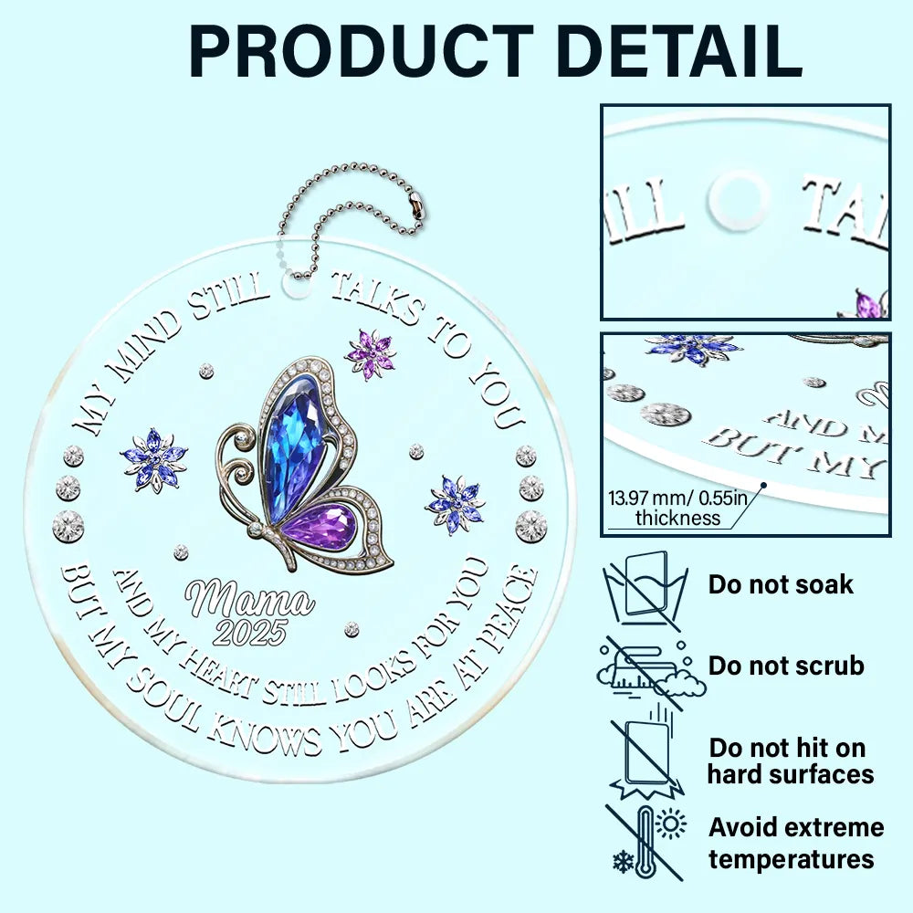 My Soul Knows You Are At Peace - Personalized Memorial Gemstone Car Hanger Acrylic Car Hanger PopCulturePrints