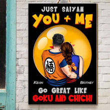 Load image into Gallery viewer, Personalized Goku and Chichi Wood Sign - You &amp; Me Wood Sign PopCulturePrints
