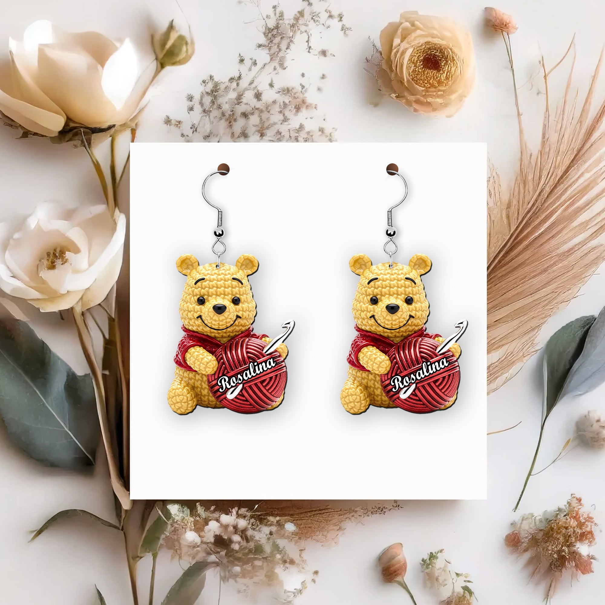 “Craft Your Style with Charm” - Personalized Cartoon Crochet Earrings - A Unique Gift for Crochet Lovers Earrings PopCulturePrints