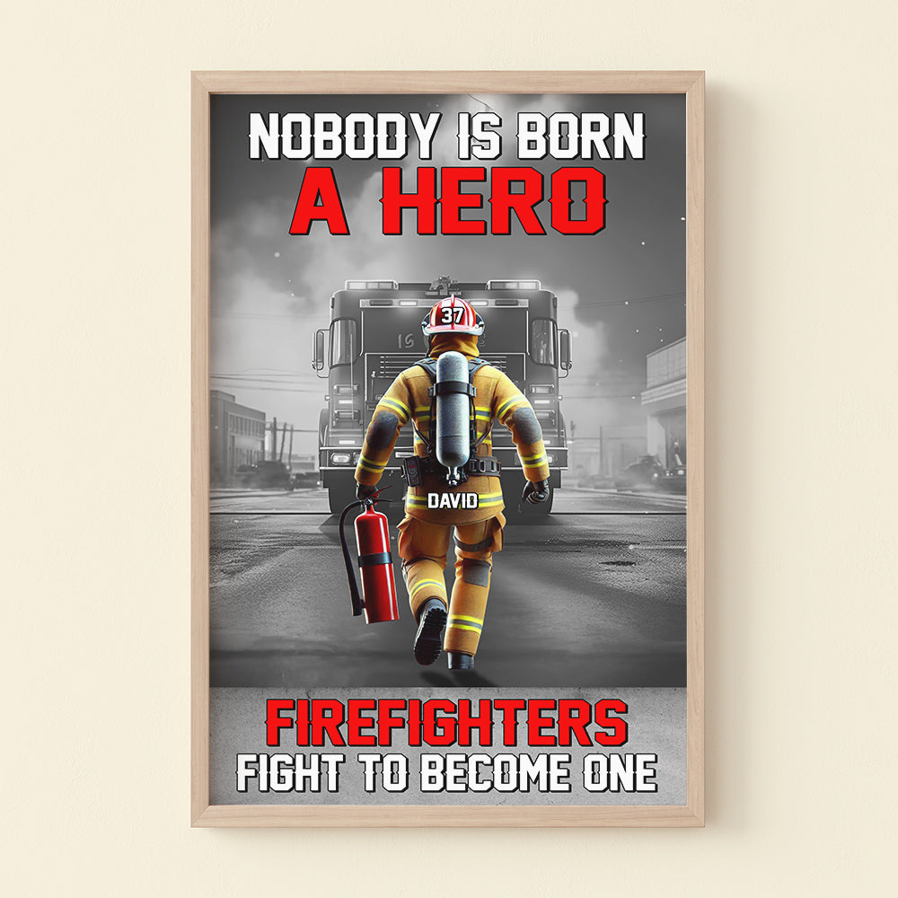 Personalized Firefighter Canvas Print - A Hero Is Made Poster & Canvas PopCulturePrints
