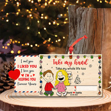 Load image into Gallery viewer, Personalized Couple Ornament | Hand in Hand Design | Valentine&#39;s Day Gifts Ornament PopCulturePrints
