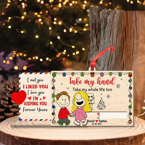 Personalized Couple Ornament | Hand in Hand Design | Valentine's Day Gifts Ornament PopCulturePrints