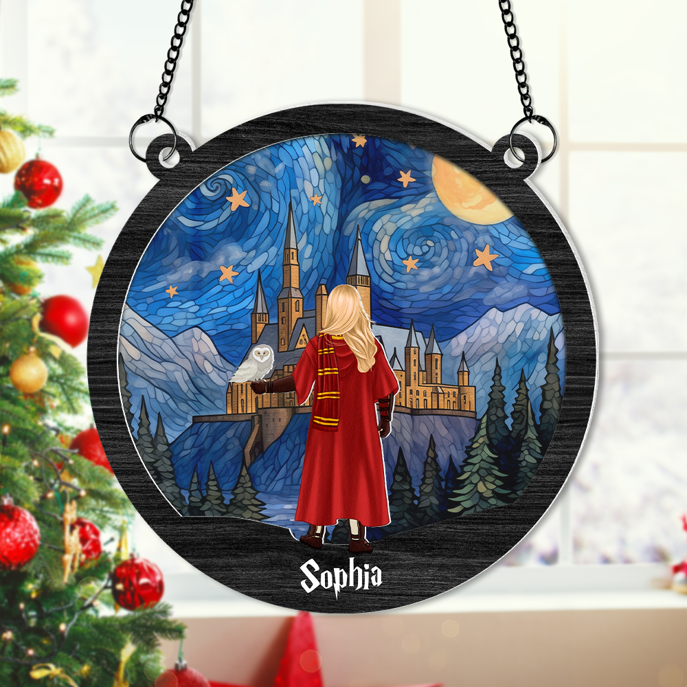 Personalized Wizard Suncatcher Ornament - Perfect Gift for Movie & Book Lovers