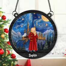 Load image into Gallery viewer, Personalized Wizard Suncatcher Ornament - Perfect Gift for Movie &amp; Book Lovers
