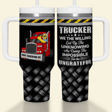 Load image into Gallery viewer, Personalized Trucker Tumbler - Fun Trucker Design with Personalized Name
