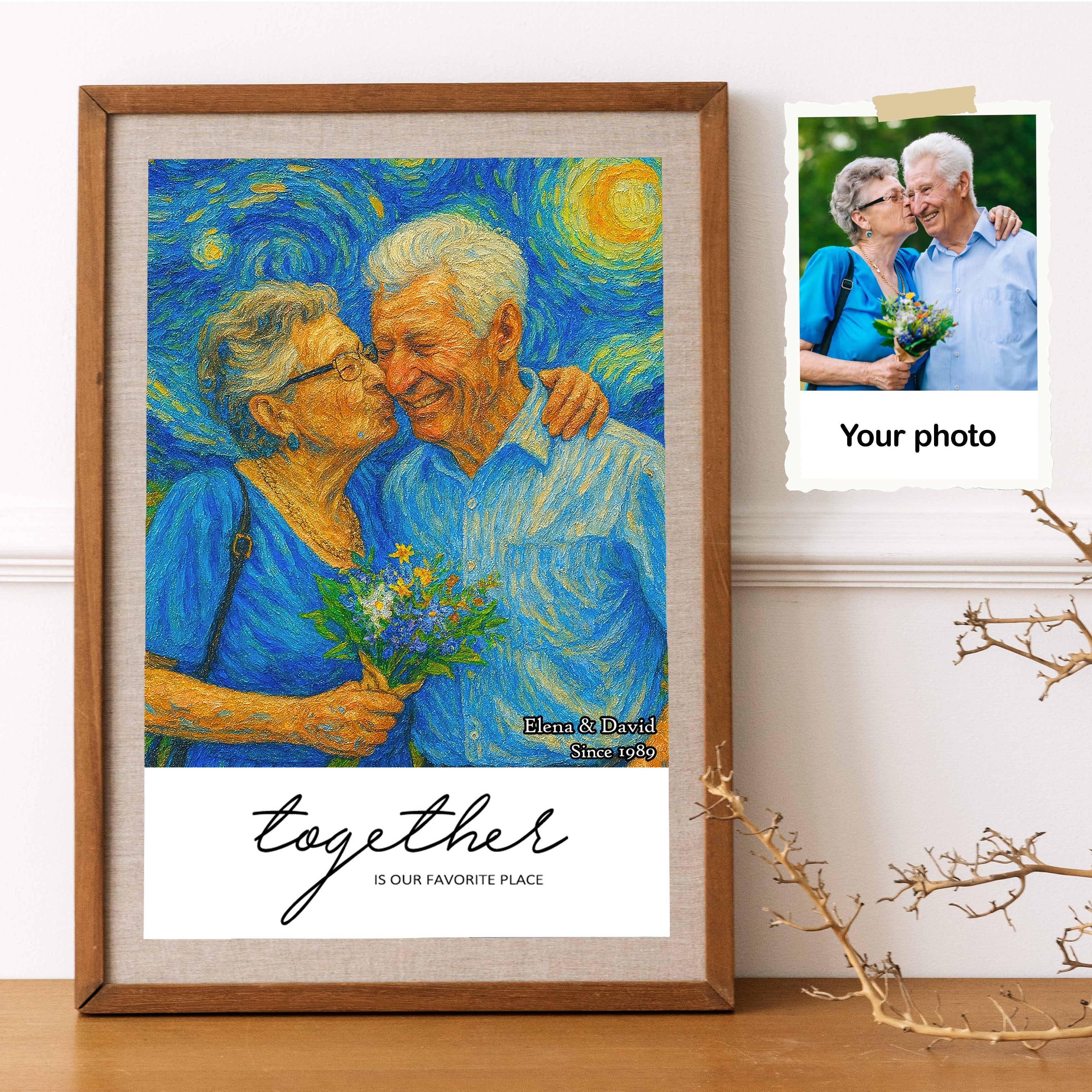 Together is Our Favorite Place - Custom Photo Canvas Print for Couples Poster & Canvas PopCulturePrints