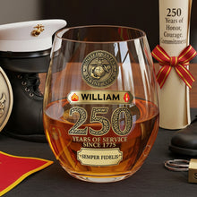 Load image into Gallery viewer, “Honoring Valor, Celebrating Legacy” - Military 250th Anniversary Glass Egg Cup Personalized Gift for Veterans Glass Egg Cup PopCulturePrints
