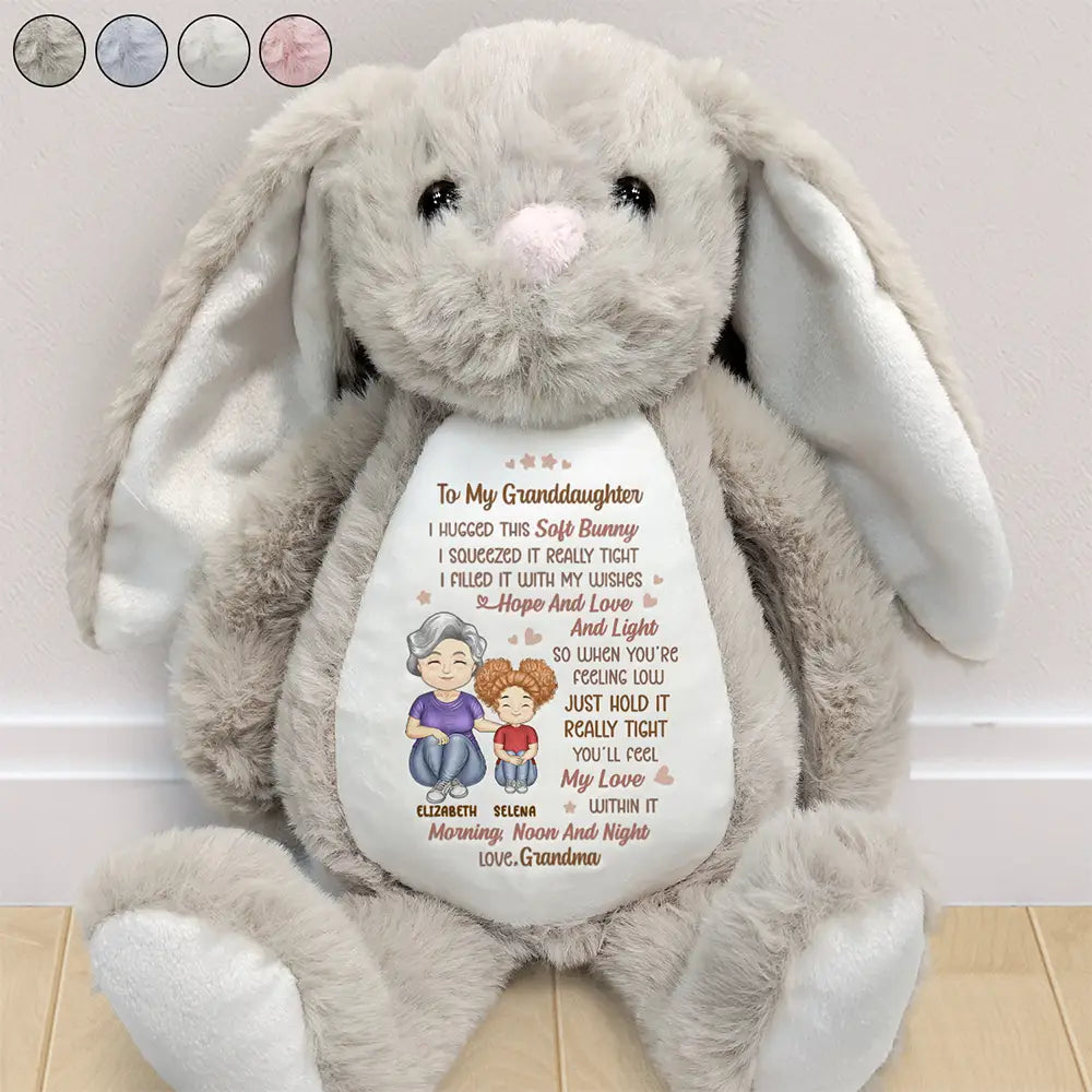 I Filled It With My Wishes - Personalized Soft Toy Bunny for Granddaughter Soft Toy Bunny PopCulturePrints