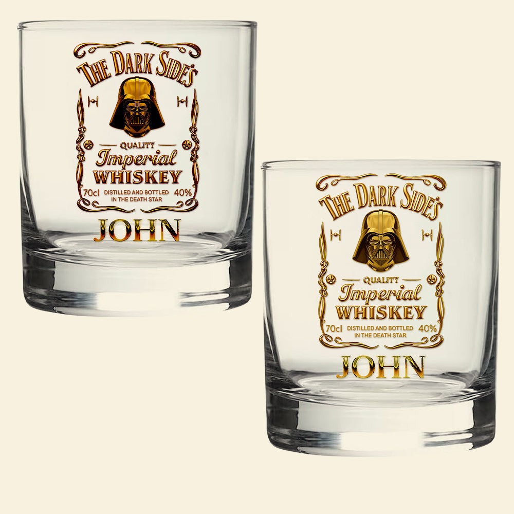 The Dark Side Whiskey Glass - Custom Personalized Gift for Galaxy Lovers Whiskey Glass PopCulturePrints