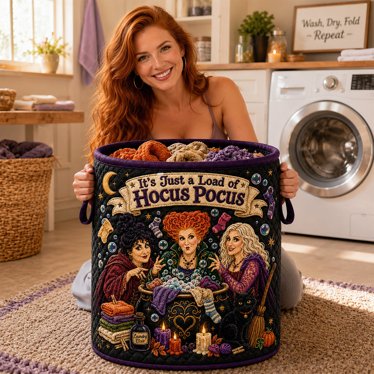 Enchanted Quilted Laundry Basket Personalized Gifts For Fantasy Lovers 04NADT140726 Laundry Basket PopCulturePrints