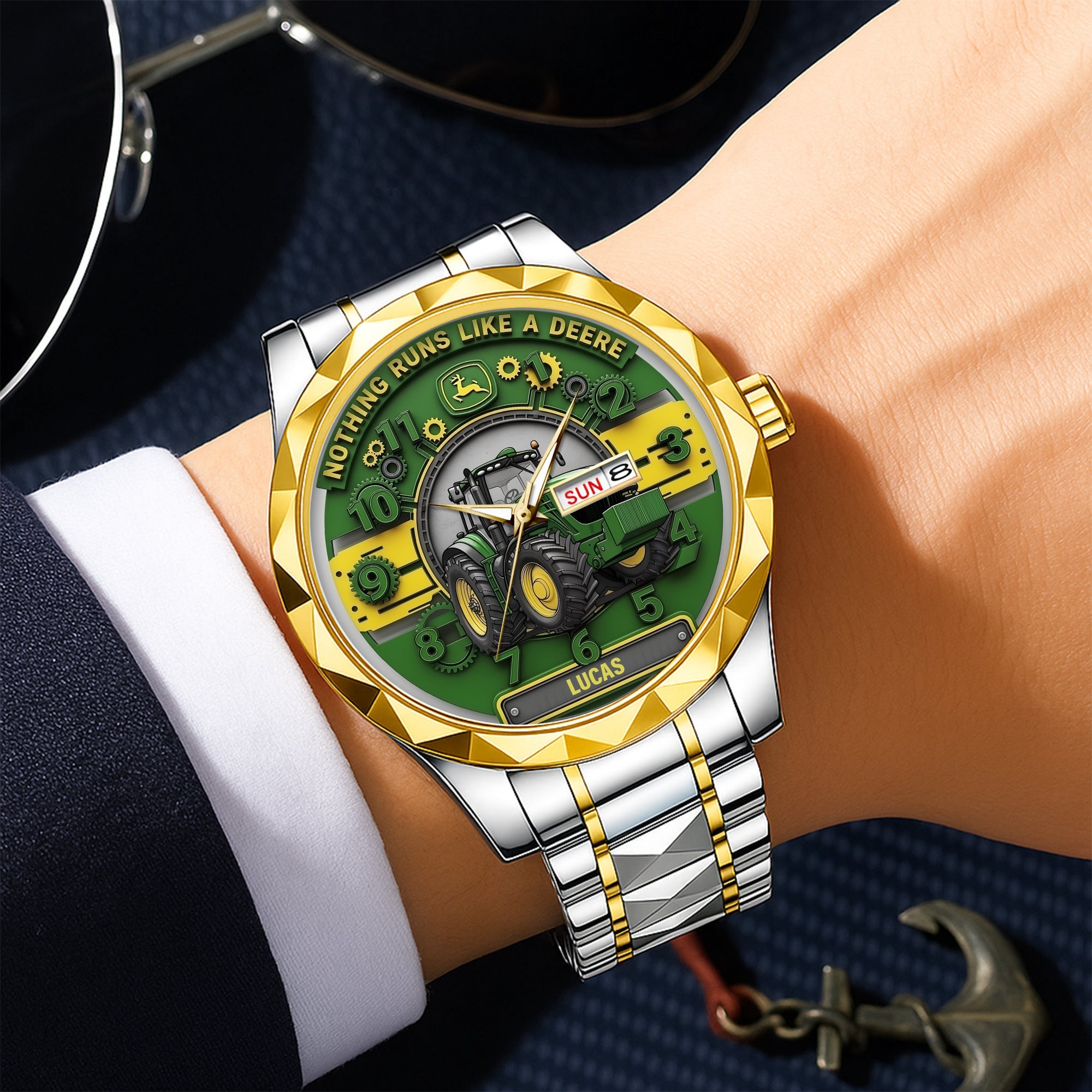 Nothing Runs Like A Deere - Personalized Men's Watch for Tractor Lovers Men's Watch PopCulturePrints
