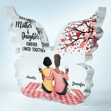 Load image into Gallery viewer, Mother &amp; Children Forever Linked Together - Personalized Butterfly Shaped Acrylic Plaque | Customized Gift for Mom, Grandma &amp; More Acrylic Plaque PopCulturePrints
