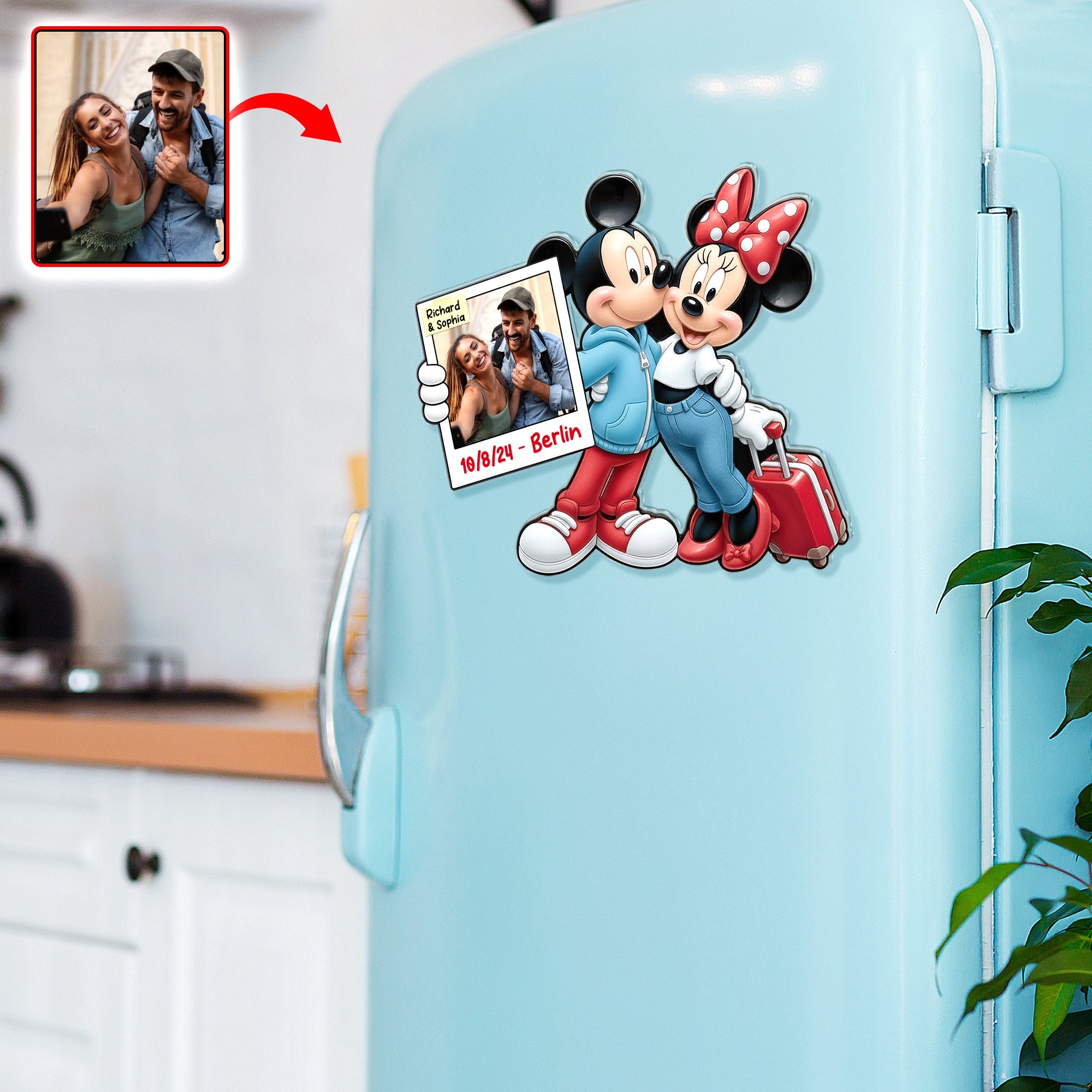 “Memory Made with Love” - Customize Your Couple Vacation Fridge Magnet - Perfect Gift for Couples, Newlyweds, and Travel Enthusiasts Fridge Magnet PopCulturePrints