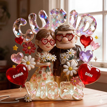 Load image into Gallery viewer, Love Knows No Age: Old Couple Acrylic Light Box - Personalized Gift for Couples Light Box PopCulturePrints
