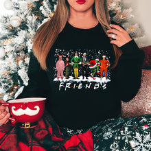 Load image into Gallery viewer, Festive Friends Christmas Sweater Shirts PopCulturePrints
