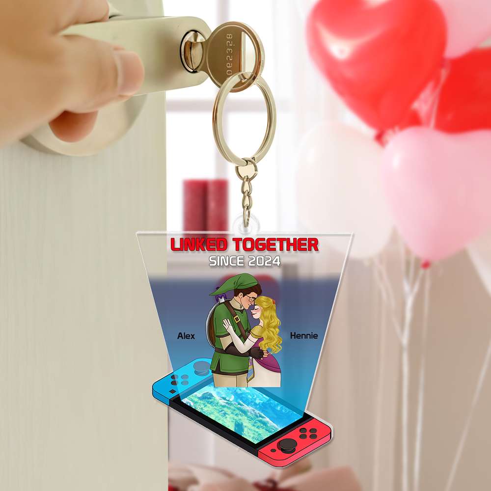 Linked Together Personalized Couple Keychain | Unique Valentine's Day Gifts Keychains PopCulturePrints