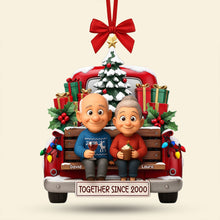 Load image into Gallery viewer, Together Since 2000: A Heartwarming Old Couple Truck Ornament - Custom Photo Gift for Couples Ornament PopCulturePrints

