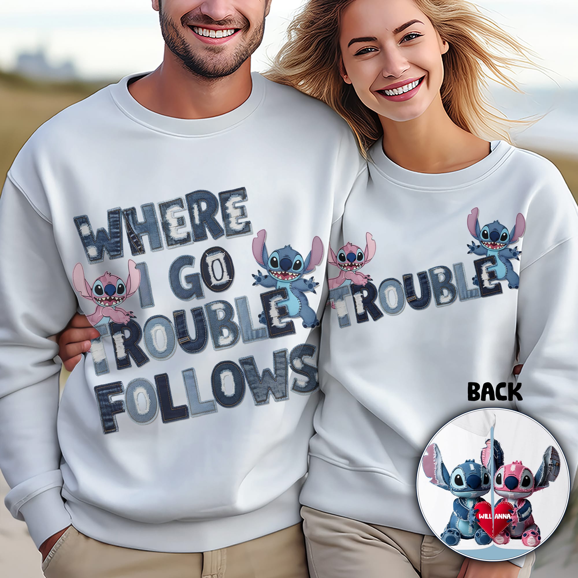 Love in Every Stitch - Cartoon Couple 3D Shirt - Personalized Gifts for Couples AOP Products PopCulturePrints