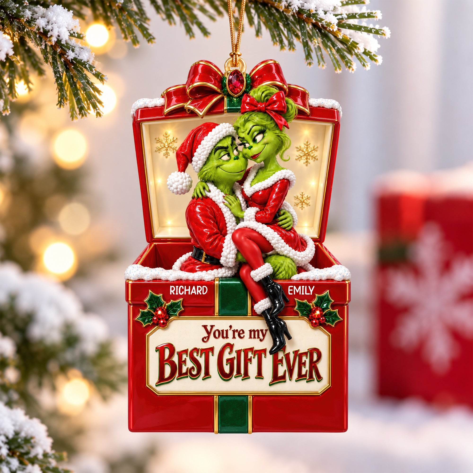 You're My Best Gift Ever - Personalized Christmas Ornament for Couples Ornament PopCulturePrints