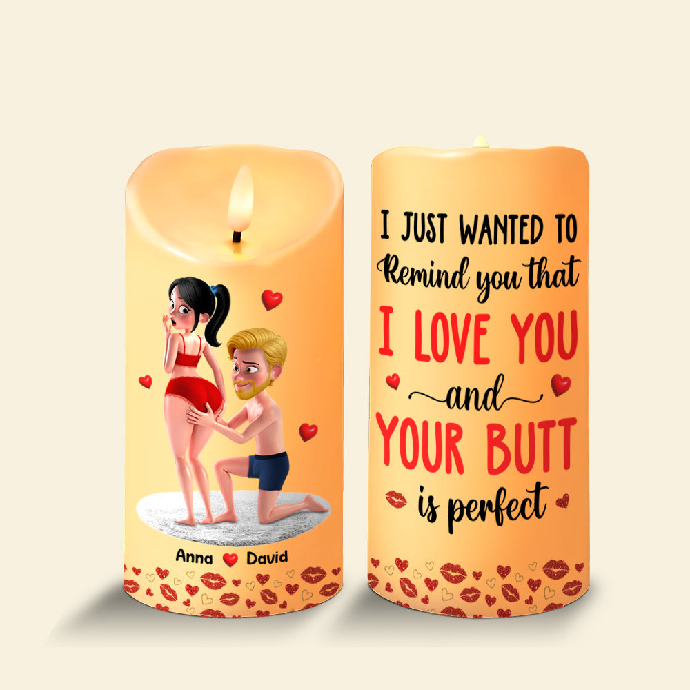 Your Butt Is Perfect - Personalized Funny LED Candle for Couples Led Candle PopCulturePrints