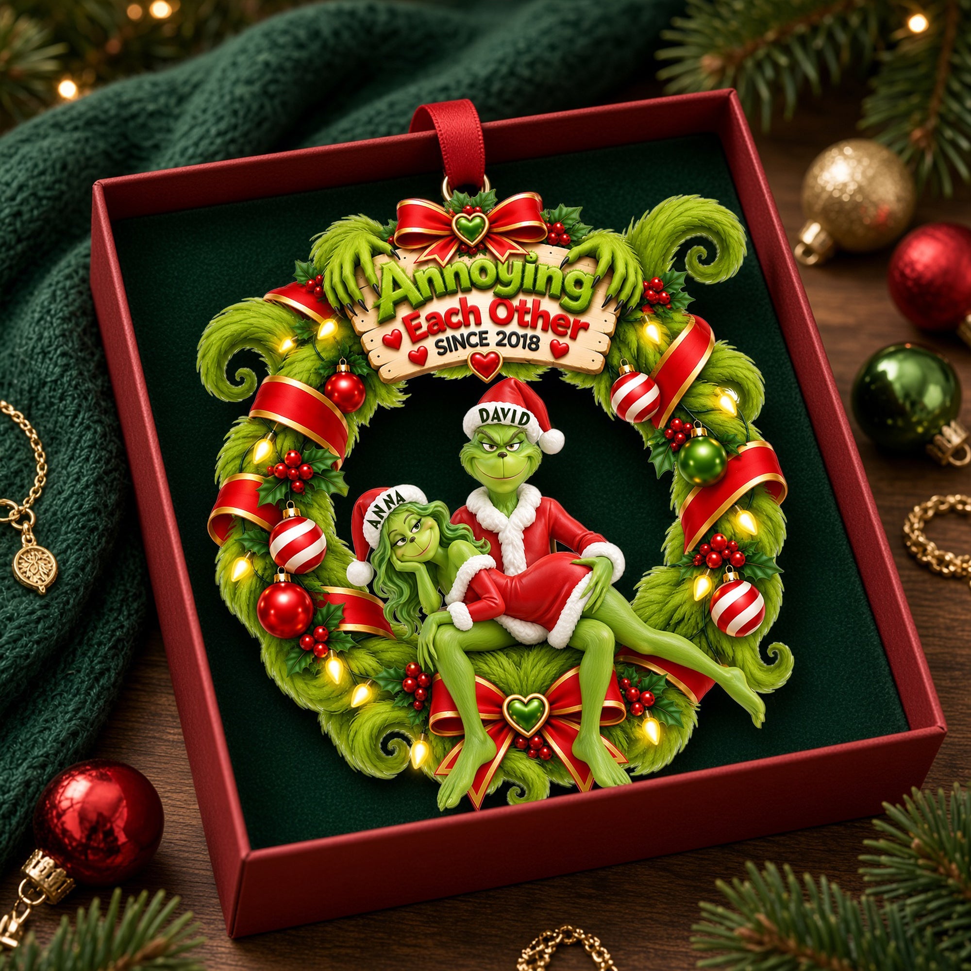 “Annoying Each Other” - Perfect Personalized Christmas Ornament for Couples