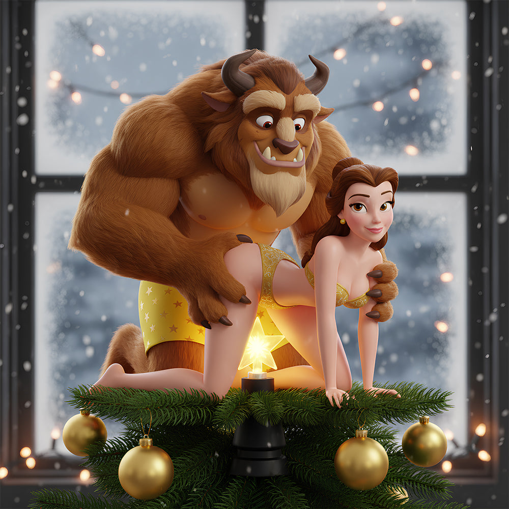 “Make Your Holiday Magical!” Funny Fairy Tale Tree Topper - Personalized Gift for Couples Ornament PopCulturePrints