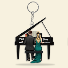 Load image into Gallery viewer, Personalized Pianist Couple Keychain - Custom Gift for Music Lovers Keychains PopCulturePrints
