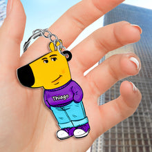 Load image into Gallery viewer, Personalized Funny Dog Cartoon Keychain - Custom Name Gift Keychains PopCulturePrints

