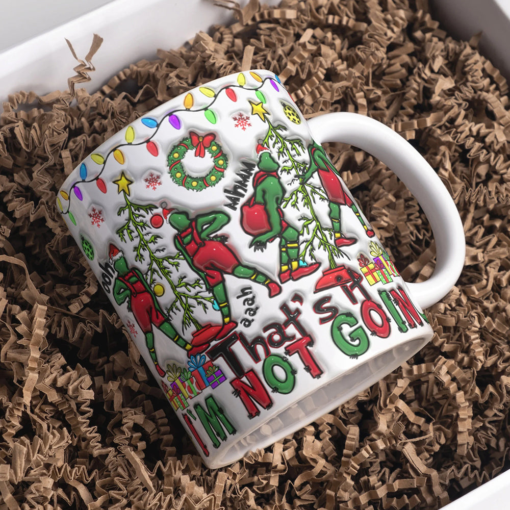 Personalized Green Christmas Funny Coffee Mug - Grinch Style Holiday Theme