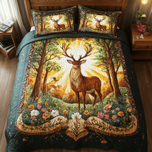 Load image into Gallery viewer, Deer Lovers Quilt Bedding Set - Nature-Inspired Home Decor Blanket PopCulturePrints
