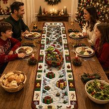 Load image into Gallery viewer, “Celebrate the Season with Joy” - Festive Winter Quilted Table Runner - Personalized Gifts for Christmas
