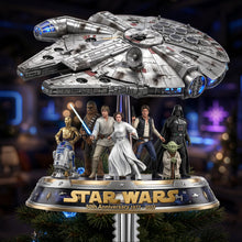 Load image into Gallery viewer, “Celebrate the Force: Touching Traditions” - Cosmic Christmas Tree Topper, Personalized Gift for Star Wars Fans
