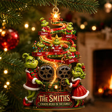 Load image into Gallery viewer, Mischievous Santa Family Ornament - Personalized Christmas Gifts 06HAQN210826 Ornament PopCulturePrints
