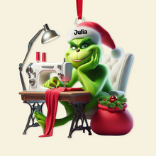 Load image into Gallery viewer, Personalized Grinch Sewing Christmas Ornament for Craft Lovers
