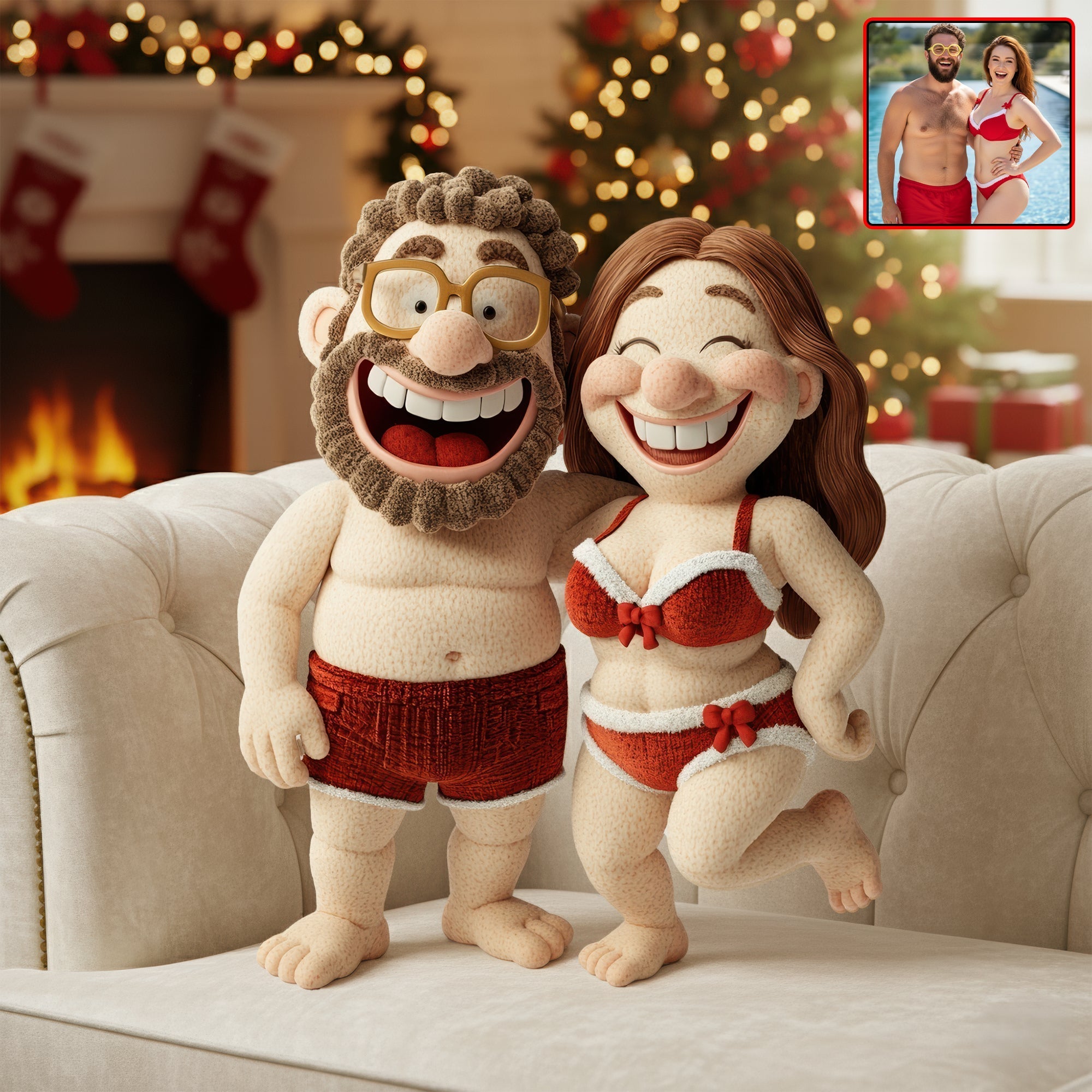 Love & Laughter: Funny Couple Pillow - Custom Photo Gifts for Couples Pillow PopCulturePrints