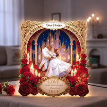 Load image into Gallery viewer, “Love doesn't need to be perfect, It needs to be TRUE” - Personalized Acrylic Light Box for Couples Light Box PopCulturePrints
