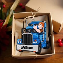 Load image into Gallery viewer, Custom Trucker Christmas Ornament - Personalized Gift Ornament PopCulturePrints
