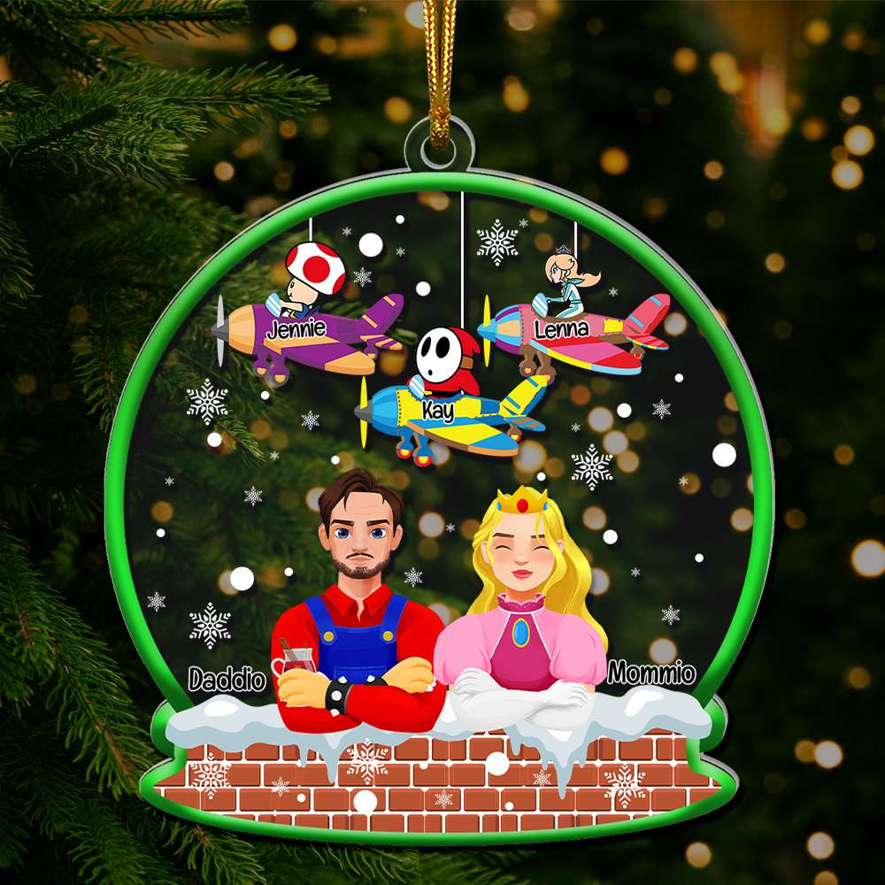 Personalized Family Christmas Acrylic Ornament Ornament PopCulturePrints