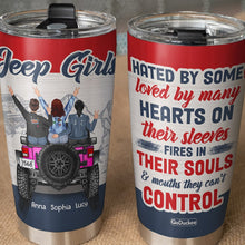 Load image into Gallery viewer, Personalized Jeep Girls Tumbler - Hated by Some, Loved by Many
