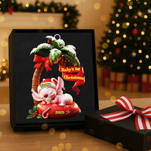 Load image into Gallery viewer, Celebrate Baby&#39;s 1st Christmas - Personalized Acrylic Ornament for Newborns Ornament PopCulturePrints
