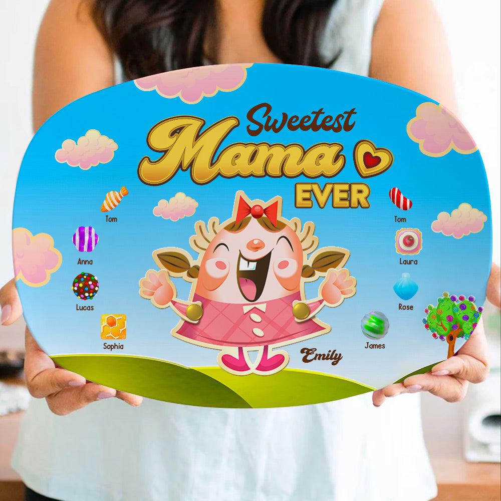 Sweetest Mama Ever - Personalized Family Candy Plate Resin Plate PopCulturePrints